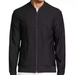 Black Bomber Jacket BERNARDO Zip Up Lightweight Sweatshirt Mens Size Small